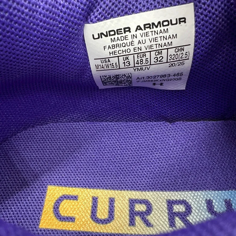 Under Armour‎ Curry Series 7 Cotton Candy Men's Size 14 Multi Color 3027983-465